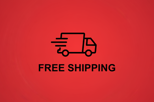 generate a png image of free shipping icon with red backgrond and free shippig written on it with black color. keep the frame size of the image 1:1